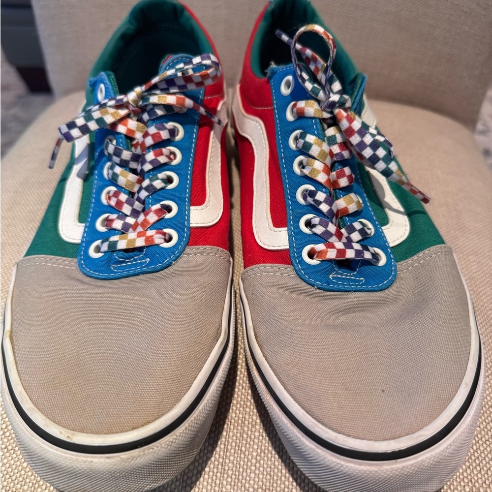 Vans Multicolor Boat Shoes - Red, Green, Blue, Gray